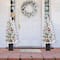 Glitzhome® 4ft Pre-Lit Flocked Artificial Christmas Porch Tree, Multi-color LED Lights
